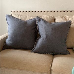 Blue throw pillows
